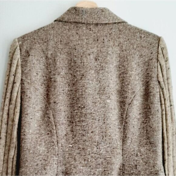 HER Energy Wool Blend Mixed Media Button Front Blazer Jacket Sz S - Picture 8 of 11